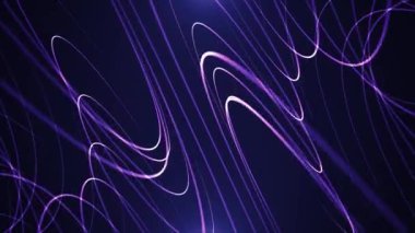 Soyut ruhani dizgilerle donatılmış arka plan koyu mor bir zemin üzerinde rastgele hareket ediyor. Aydınlatılmış eğri çizgileri parlak ışık efektiyle dönen daireler şeklinde. Kusursuz vj döngüsü 4k 60fps
