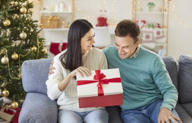 Karı koca yeni yılı ya da Noel 'i kutlamak için evde hediye kutularını birlikte açarlar. Sürprizleri ve keyifleri, tatil sezonunun sıcaklığını yansıtarak neşeli bir atmosfer yaratıyor..