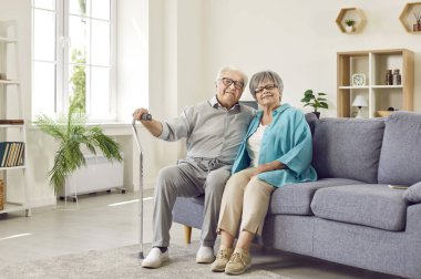 Mutlu bir evliliği ve aşığı var. Sevgisini yıllarca taşımış sevimli, evli, yaşlı bir çiftin portresi. Bastonlu gülümseyen yaşlı adam ve karısı evdeki kanepede birlikte oturuyorlar..