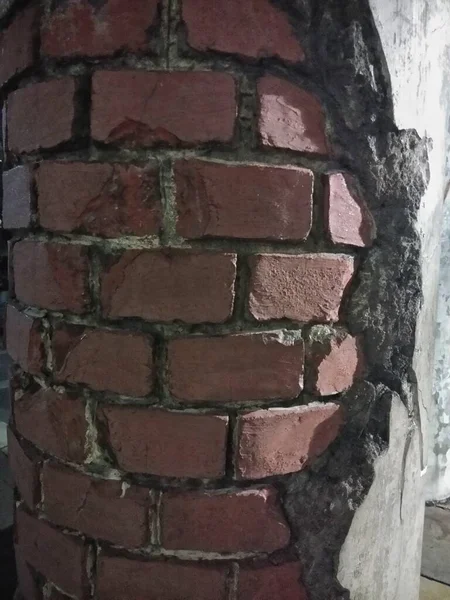 Old Rusty Iron White Brick Wall — Stock Photo, Image