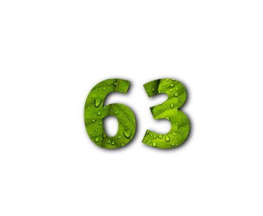 5 numara 6 yeşil 3 numara beyaz arkaplanda izole.