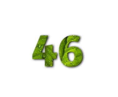Yeşil numara 434. 3D renkte ve yeşil renkte. arkaplanda izole