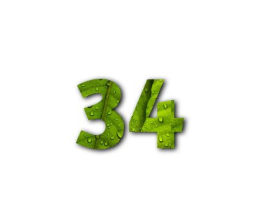 Metalik metalik izole edilmiş beyaz arkaplandan yapılmış 3 d 3 d yeşil sayı.