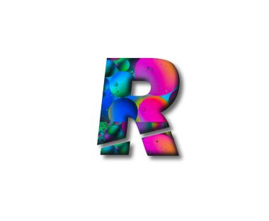 Renkli gökkuşağı renkli R harfi