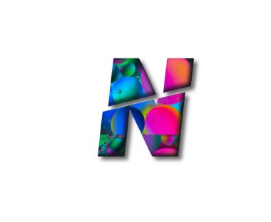 yaratıcı harf n. soyut renkli yazı tipi tasarımı.