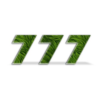 Çim desenli 1877 yeşil metin. vektör illüstrasyonu