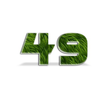 45 yıl boyunca beyaz arkaplanda izole edilmiş üç boyutlu görüntü