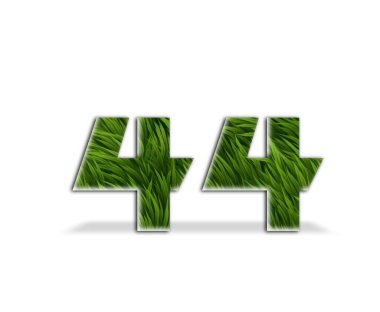 Beyaz arkaplanda 4 numara 4 4 izole edilmiş.