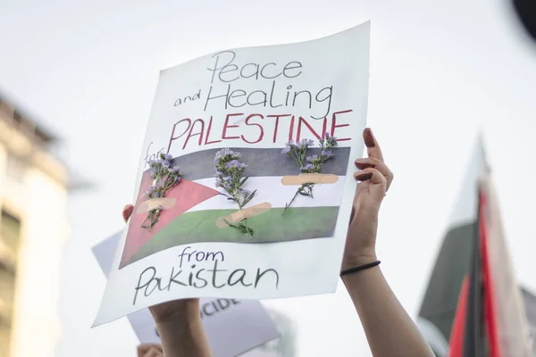 Pakistan Dan Filistin Barış Şifa Posteri — Stok fotoğraf