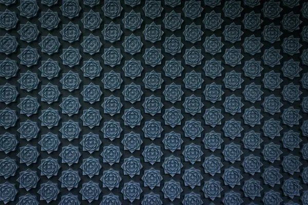 Rahatlama ve tedavi için masaj minderinin ayrıntıları. Akupunktur minderi deseni. Alternatif tıp konsepti. Sağlık ve refah kavramı. Koyu mavi ton.