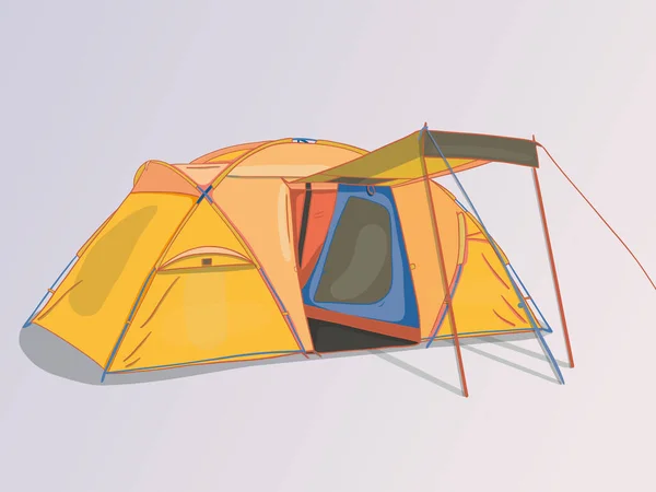 Большая Желтая Палатка Вестибюлем — стоковый вектор