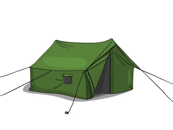 オールドファッショングリーンハイキングテント — ストックベクタ