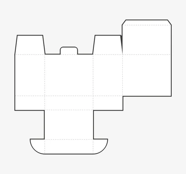 Modèle Simple Boîte Emballage Diecut Carton Sur Blanc — Image vectorielle