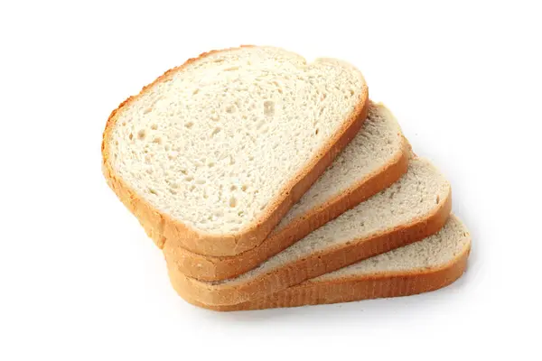 Beyaz Arka Plan Üzerinde Izole Dilimlenmiş Ekmek — Stok fotoğraf