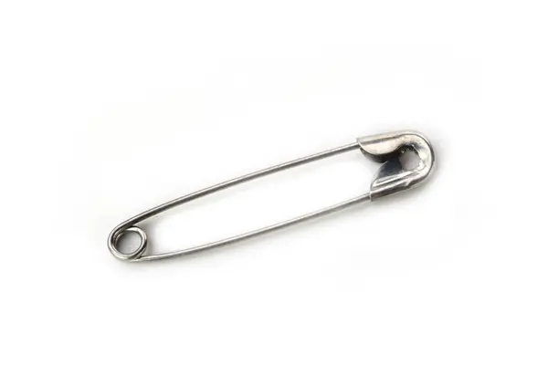 Safety Pin Isolated White Backgound — Stock Photo, Image