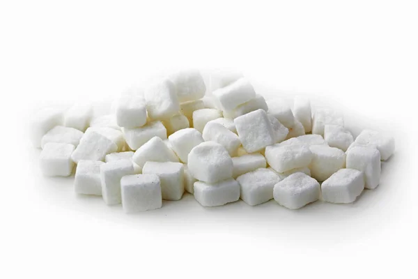 Beyaz Arkaplanda Izole Edilmiş Beyaz Şeker Küpleri — Stok fotoğraf