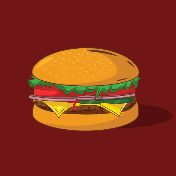 Illustration Vector Graphic Burger Poster — Stock Vector