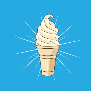 Buz külahı vanilya aromasının görüntü vektörü grafiği