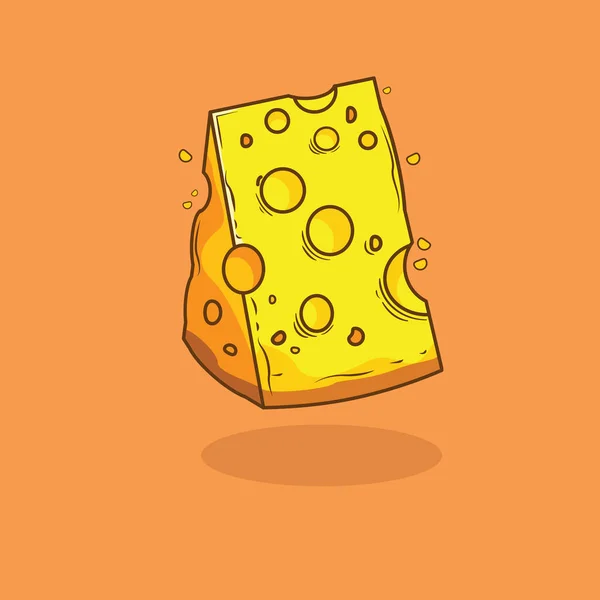 Illustration Vector Graphic Slice Cheese — Stock Vector