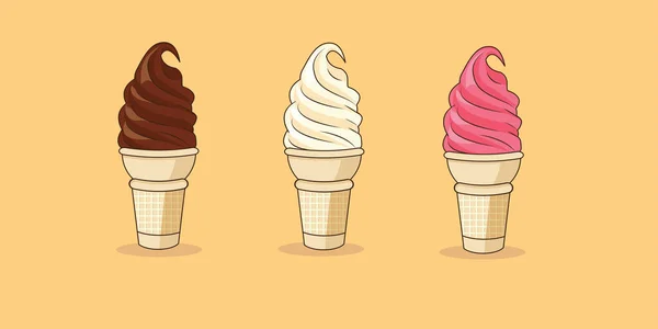 Illustration Vector Graphic Variants Flavor Ice Cone — Stock Vector