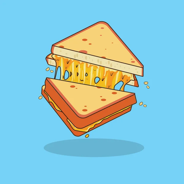 Izgara peynirli sandviç vektör çizimi