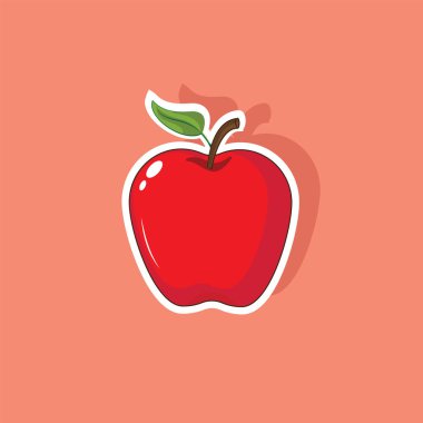 Vektör çizimi elma etiketi, kırmızı elma amblemleri