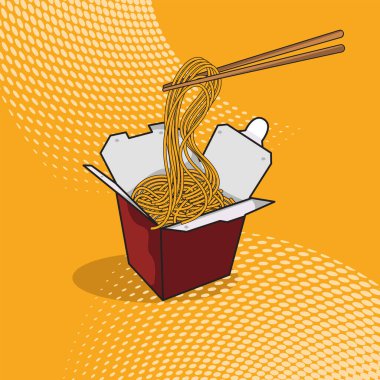 Vector illustration of red noodle box  clipart