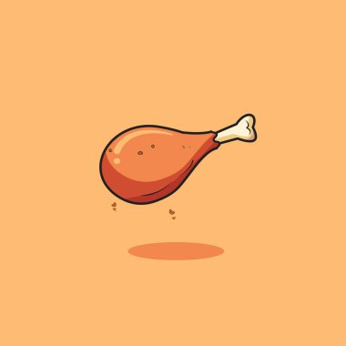 Kızarmış tavuk budu çizgi filminin vektör çizimi