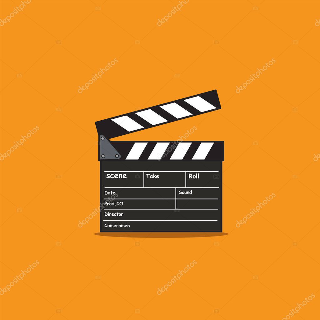 Vector illustration of clapperboard make movie