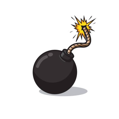 Bomba karikatür tasarımı vektör çizimi 