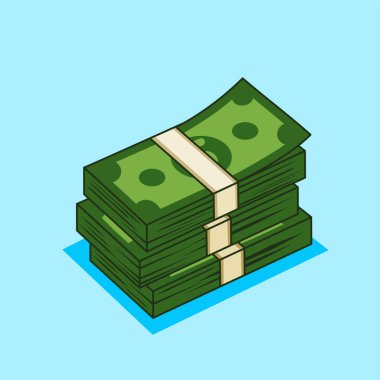 ABD Doları Vektör Çizim Tasarımı Yığını