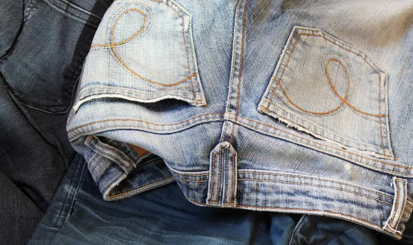 Denim 牛仔裤质地 Jeans的背景斜纹斜纹棉织物或斜纹斜纹斜纹棉织物背景 — 图库照片