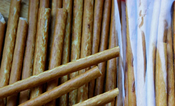 Bäckerei Kulinarische Produkte Der Bäckerei Brotstroh — Stockfoto