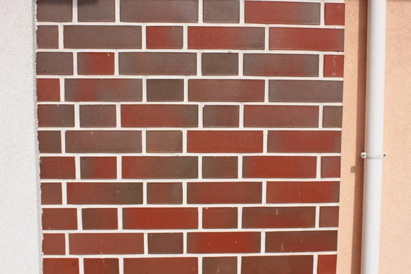 Texture Red Brick Masonry Made Red Building Bricks House Brick — Stock Photo, Image