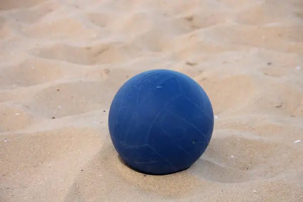 Balle Pour Jouer Beach Volley Beach Football Dans Sable Gros — Photo