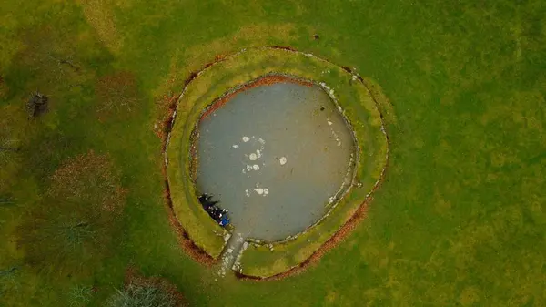 Glendalough, Co. Wicklow, İrlanda 'daki Stone Ring Fort (Caher)