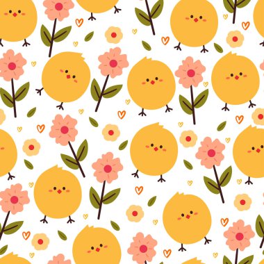 Kusursuz desenli karikatür hatunu ve bitki. Tekstil için sevimli hayvan duvar kağıdı, hediye paketi kağıdı