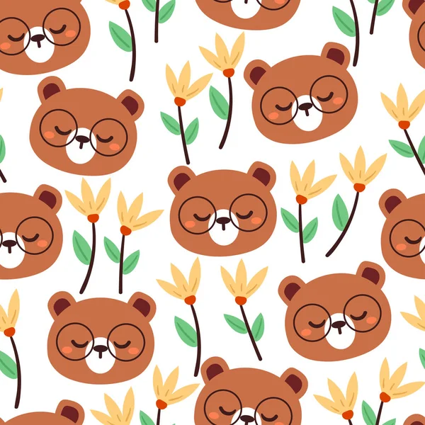 Kusursuz desenli çizgi film ayıları. hediye paketi kağıdı için sevimli hayvan duvar kağıdı çizimi