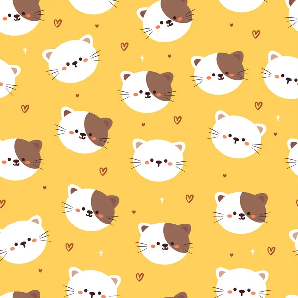 Bezešvé Kreslené Kočky Roztomilé Zvířecí Tapety Textil Dárkový Balicí Papír — Stockový vektor