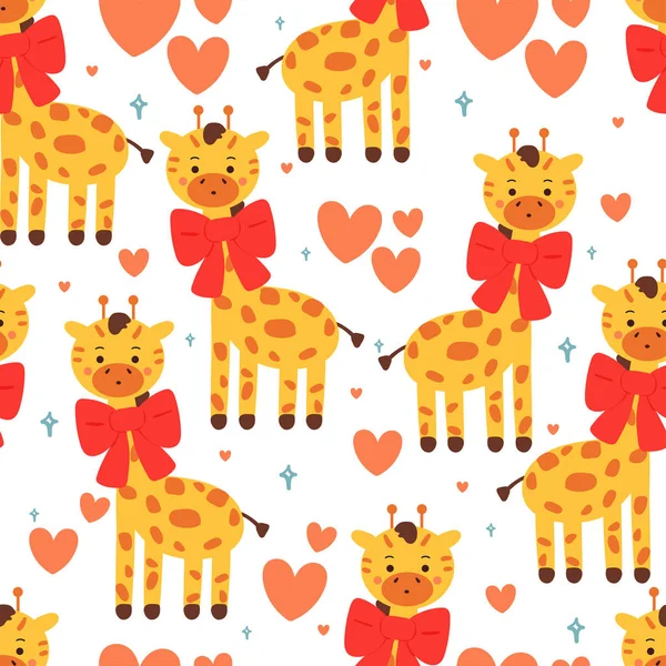 stock vector seamless pattern cartoon giraffe. cute animal wallpaper for textile, gift wrap paper