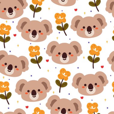 Kusursuz desenli çizgi film ayıları. hediye paketi kağıdı için sevimli hayvan duvar kağıdı çizimi