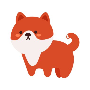 El çizimi köpek yavrusu. Simge, etiket için sevimli hayvan çizimi