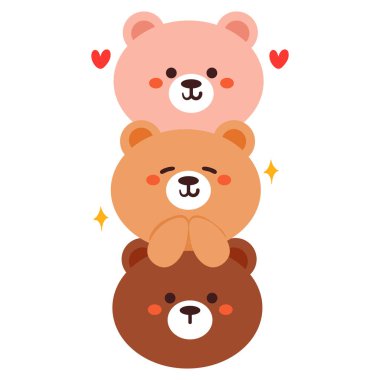 Sevimli el çizimi çizgi film ayıları