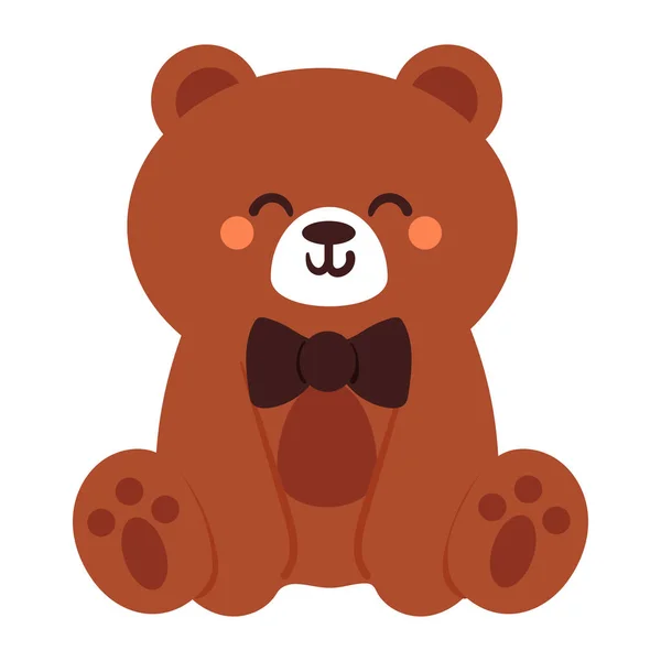 Hand Drawing Cartoon Bear Cute Animal Icon Kids — Stock Vector