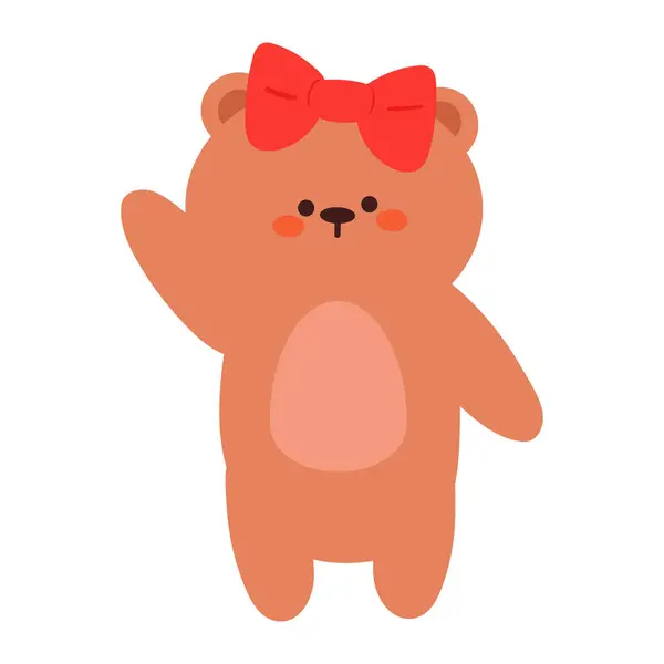 Hand Drawing Cartoon Bear Sticker Cute Animal Drawing Icon — Stock Vector