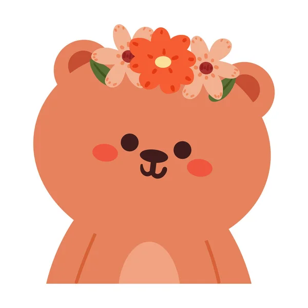 Ручной Рисунок Наклейки Медведя Милый Рисунок Животного Иконы — стоковый вектор