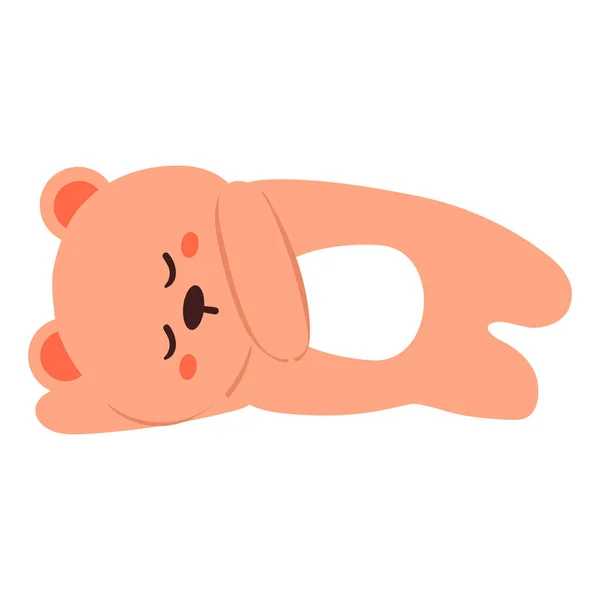 Hand Drawing Cute Cartoon Bear Sleeping — Stock Vector