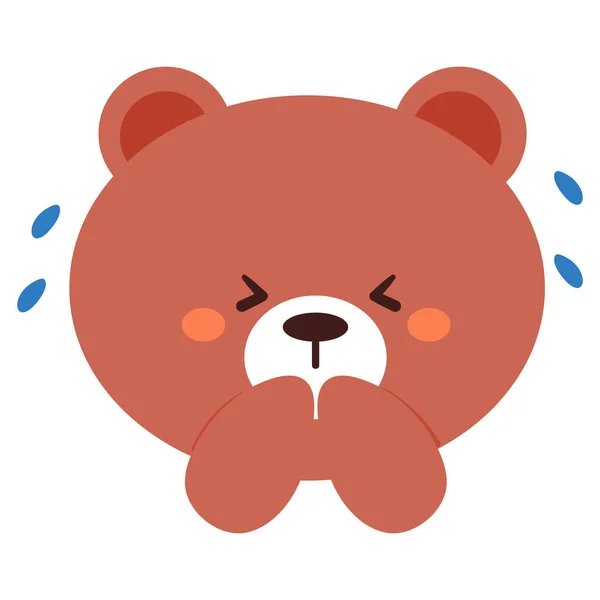 Ручний Малюнок Мультяшний Ведмідь Плаче — стоковий вектор