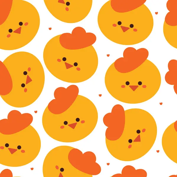 Seamless Pattern Cartoon Cute Chicks Cute Animal Wallpaper Illustration Gift — Stock Vector