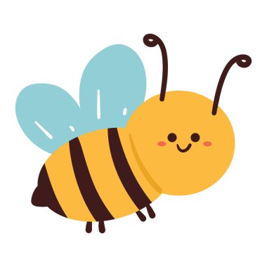 El çizimi çizgi film arısı. Sevimli hayvan etiketi